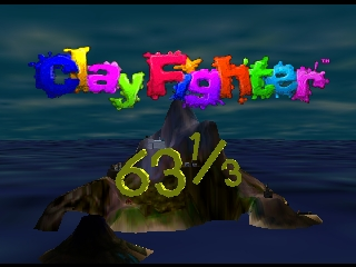 Clay Fighter 63 1/3 title screen for Nintendo 64